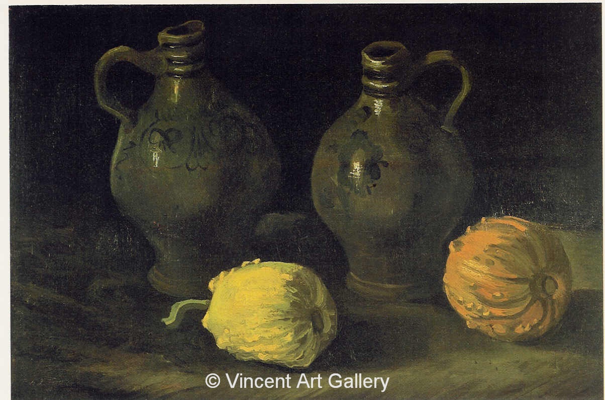 JH 921 - Still Life with Two Jars and Two Pumpkins